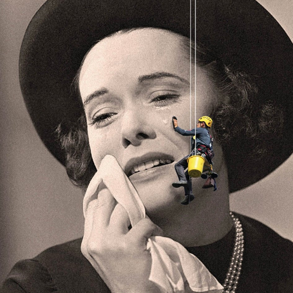 Ansichtkaart Collage 'Als er tranen in de ogen zijn' - Toon Joosen - SuperMatique