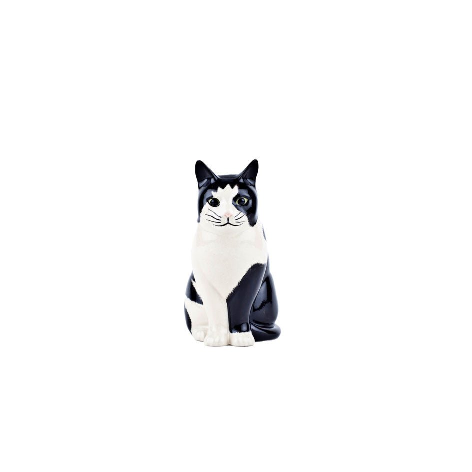 Barney Kleine Zwart/Wit Kat Bloemenvaasje - Quail Ceramics - SuperMatique