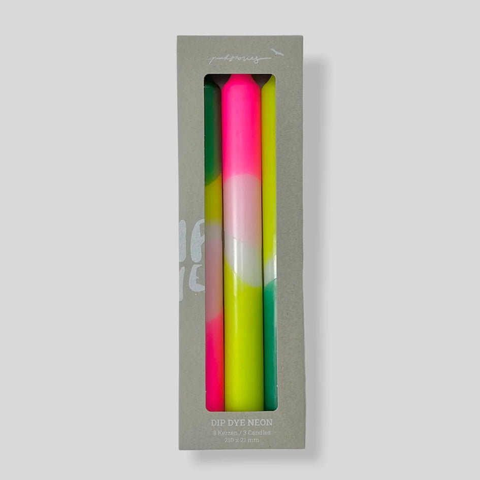 Dip Dye Neon Green Splash kaarsen - Pink Stories - SuperMatique