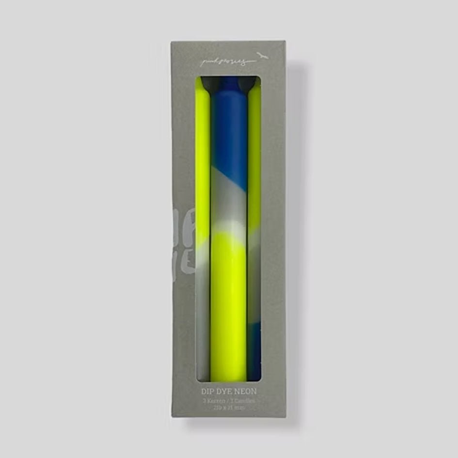 Dip Dye Neon Racing Husky Kaarsen - Pink Stories - SuperMatique