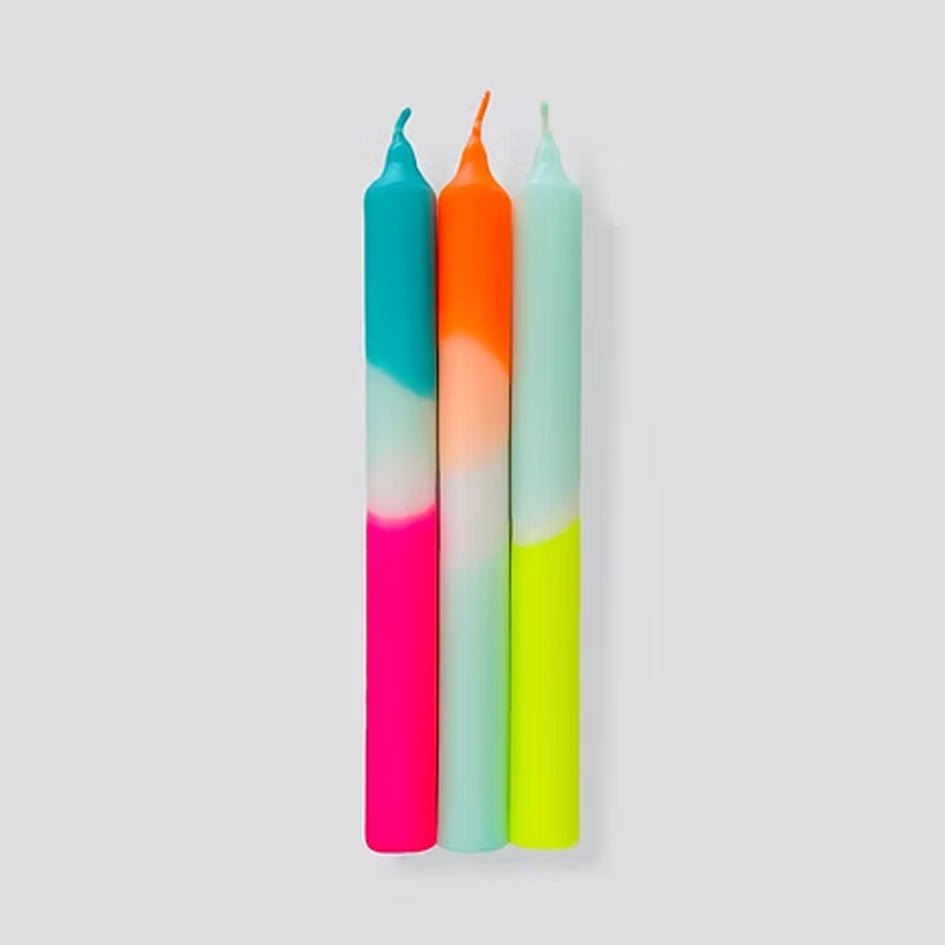 Dip Dye Neon Rainbow Kisses Kaarsen - Pink Stories - SuperMatique
