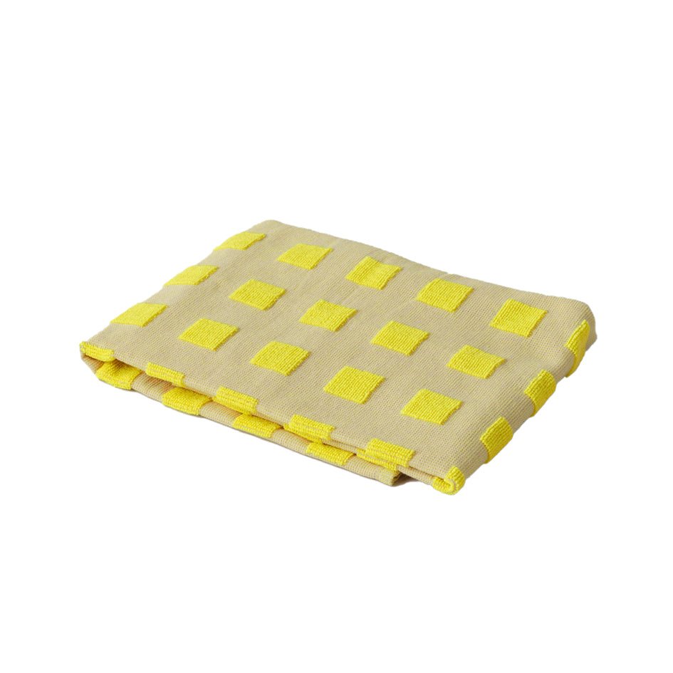 Geruite Grafische Theedoek Geel Beige - Wrap - SuperMatique