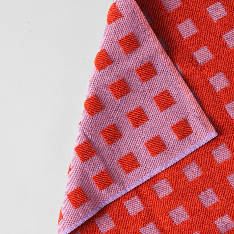 Geruite Grafische Theedoek Oranje Rose - Wrap - SuperMatique
