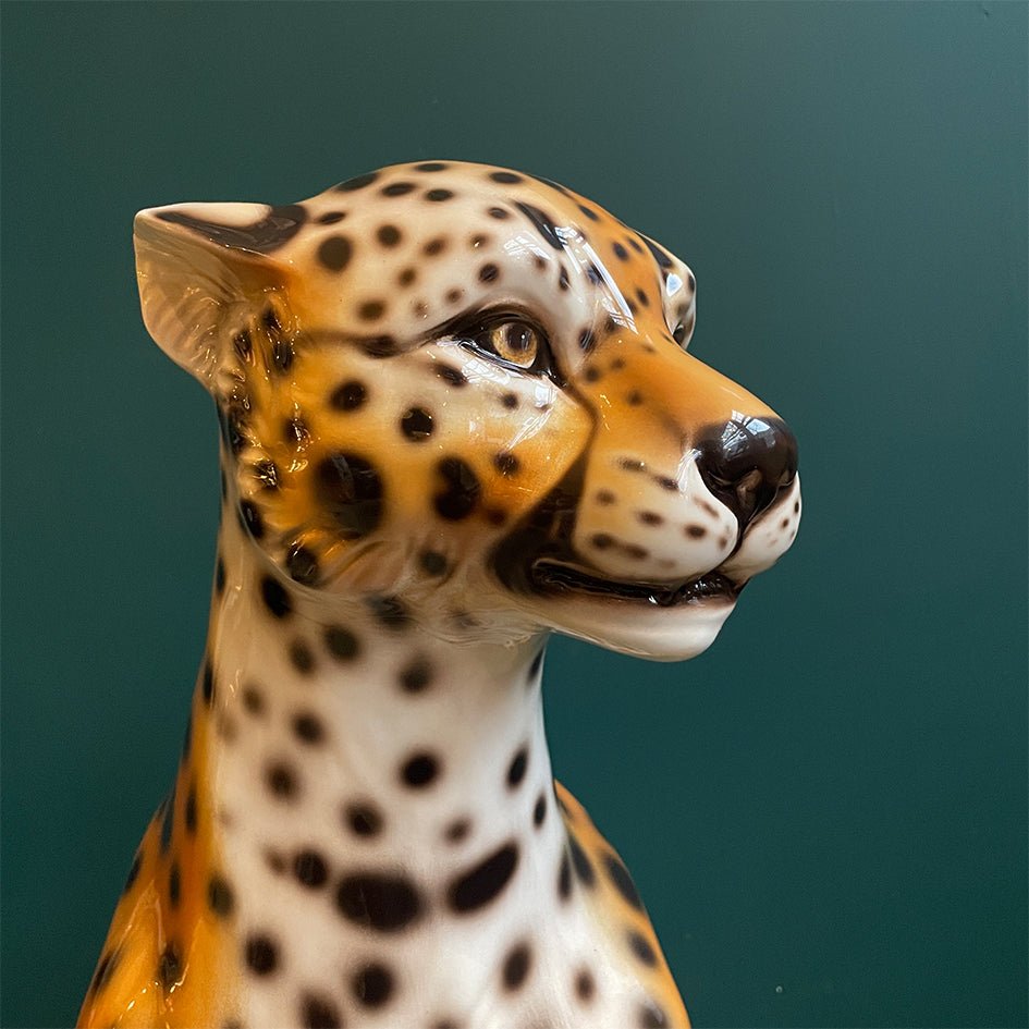 Groot Keramiek Cheetah Beeld XL (Hoogte 84 cm) - SuperMatique - SuperMatique