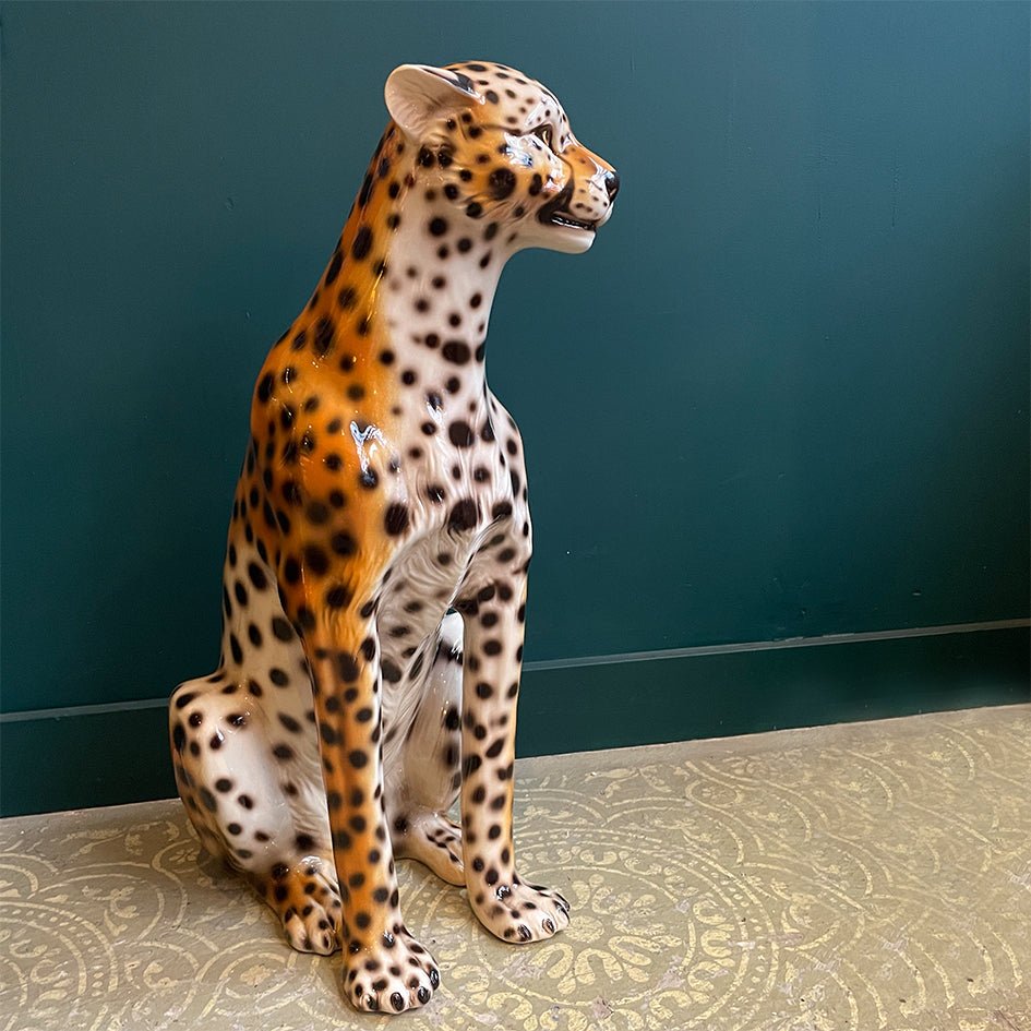 Groot Keramiek Cheetah Beeld XL (Hoogte 84 cm) - SuperMatique - SuperMatique