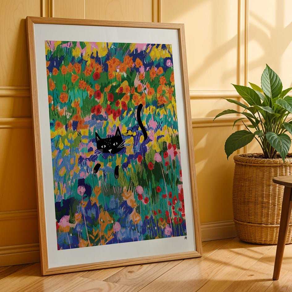 Kat In De Tuin In Arles Art Print - Niaski - SuperMatique