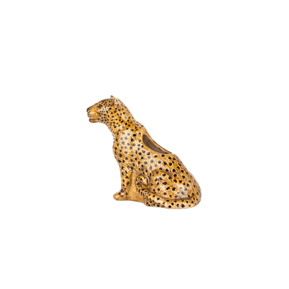 Afbeelding van keramiek klein vaasje in vorm van een luipaard Quail Ceramics - SuperMatique