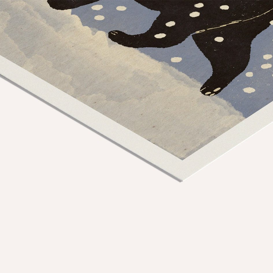 'Snow Cat' Kat in Sneeuw Art Print - Enikő Eged - SuperMatique