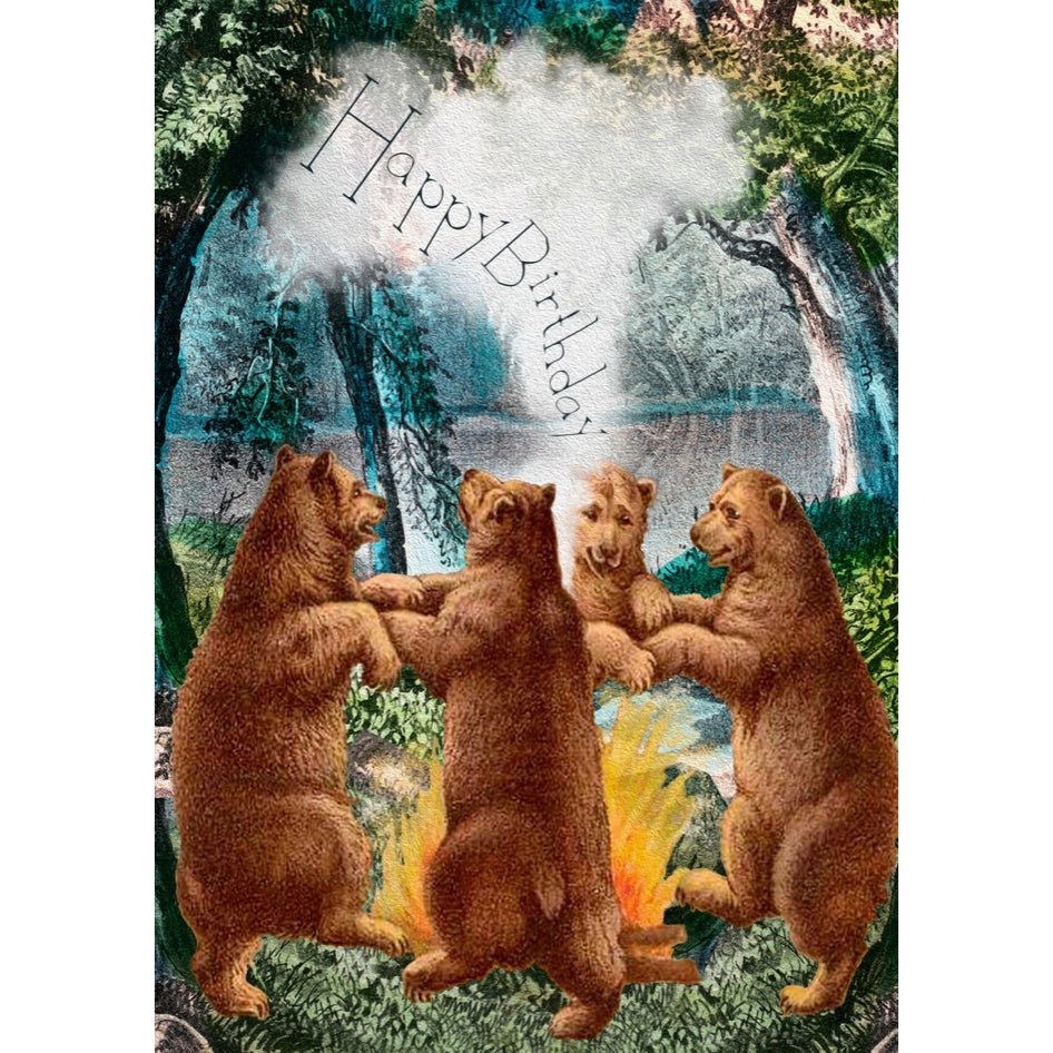 Wenskaart Happy Birthday 'Dancing Bears' - Madame Treacle - SuperMatique