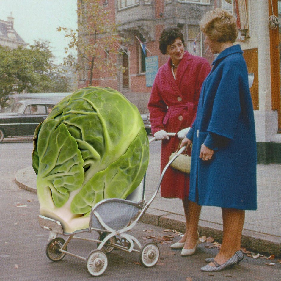 Ansichtkaart Collage 'Cute...and what's the baby's name?' - Toon Joosen - SuperMatique
