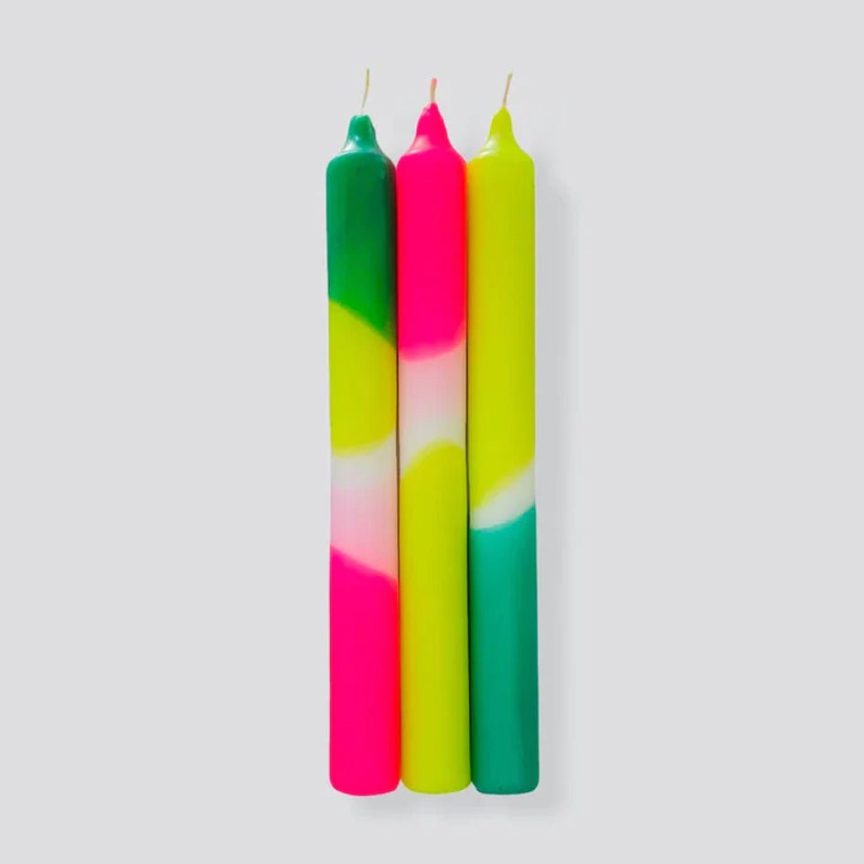 Dip Dye Neon Green Splash kaarsen - Pink Stories - SuperMatique