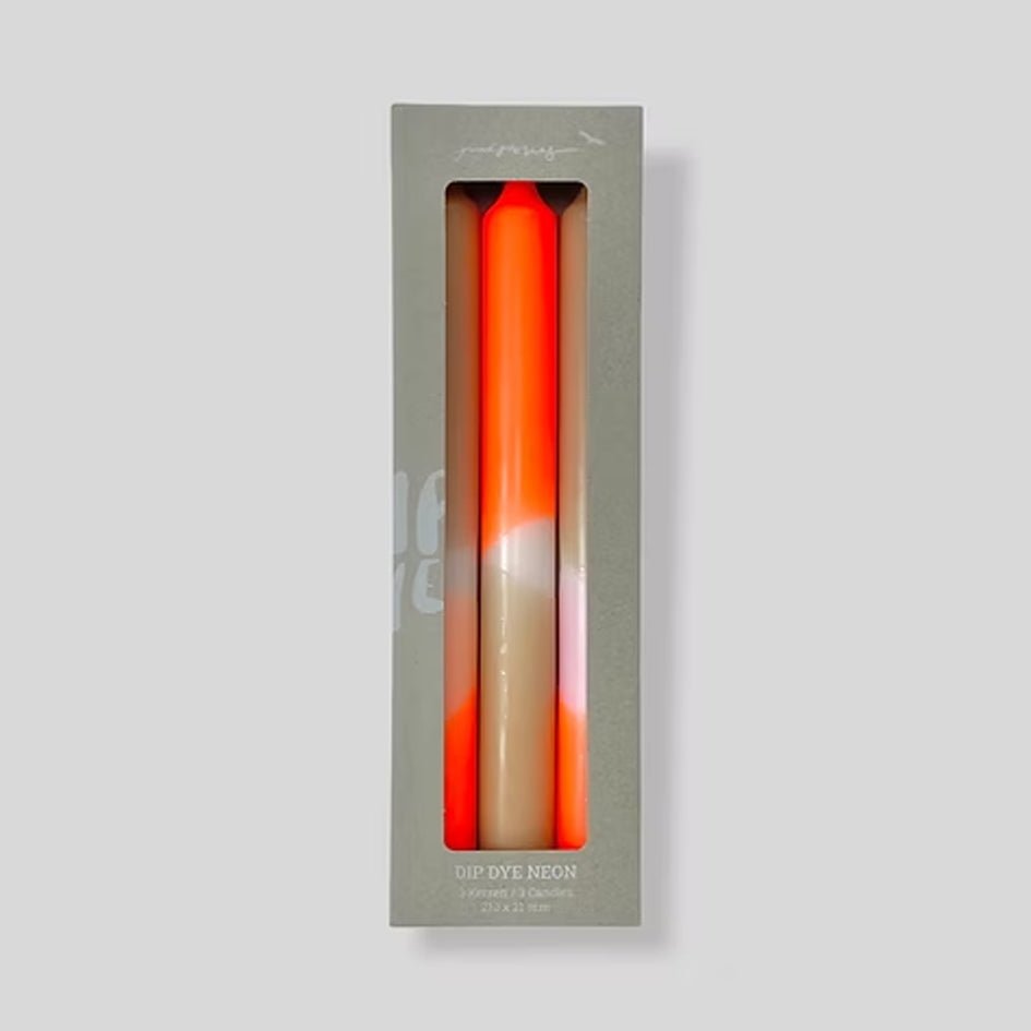 Dip Dye Neon Papaya Sand kaarsen - Pink Stories - SuperMatique