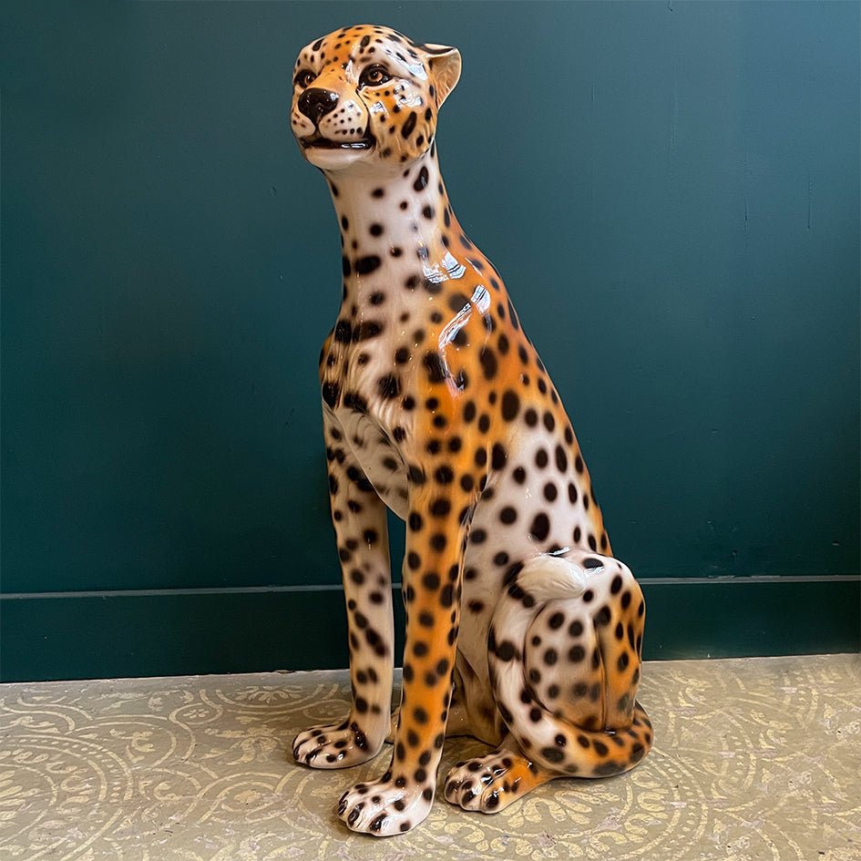 Groot Keramiek Cheetah Beeld XL (Hoogte 84 cm) - SuperMatique - SuperMatique