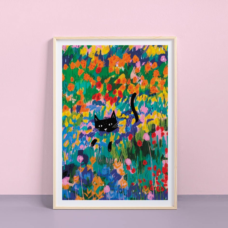 Kat In De Tuin In Arles Art Print - Niaski - SuperMatique