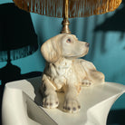Afbeelding van keramiek vintage lamp in vorm van een wit labrador puppy t.i.p. lights - SuperMatique 