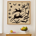 'Papercut Horses' Twee Zwarte Paarden Art Print - Enikő Eged - SuperMatique