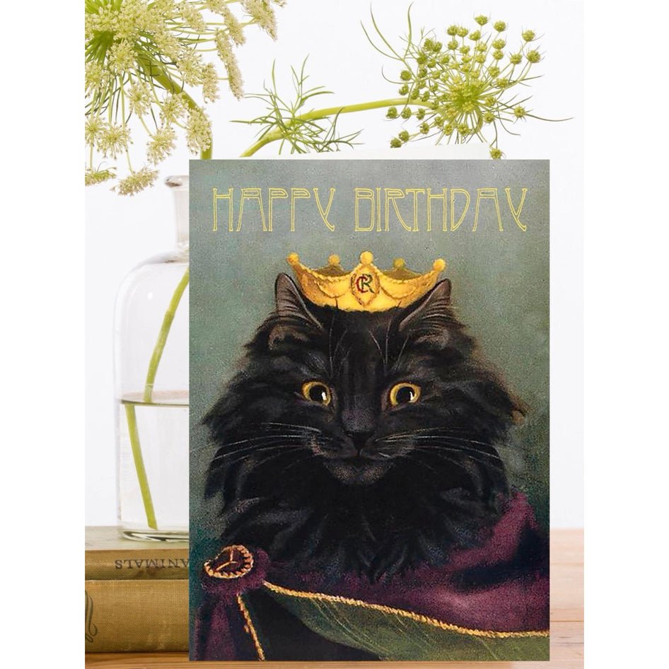 Wenskaart 'Koning Kat' Happy Birthday - Madame Treacle - SuperMatique