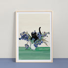 Zwarte Kat Met Irissen Art Print - Niaski - SuperMatique