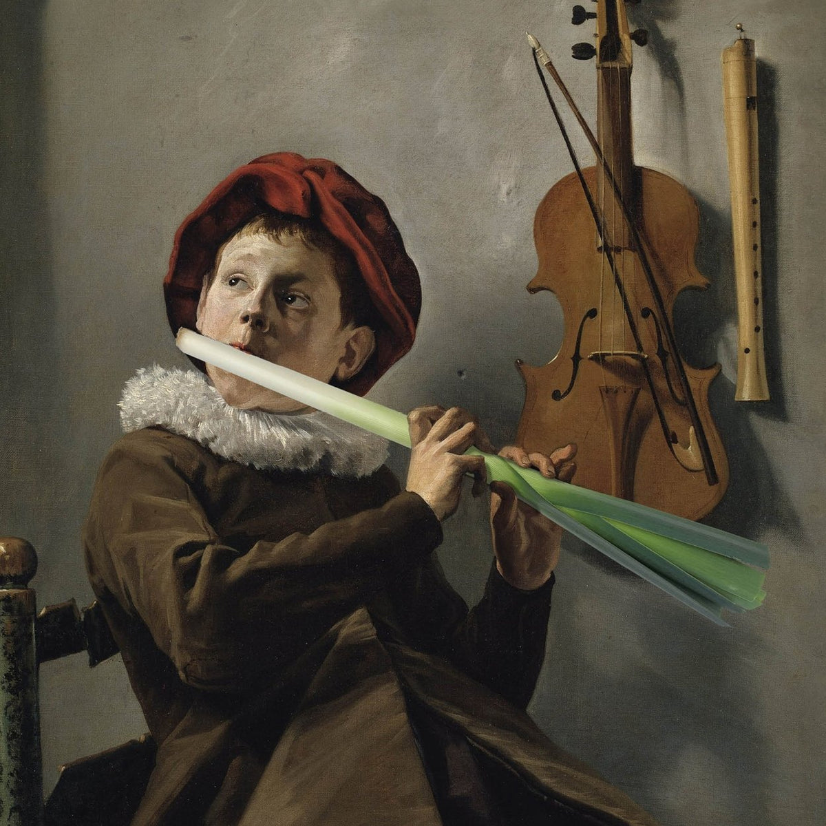 Ansichtkaart De preifluiter/boy playing the leeks - SuperMatique