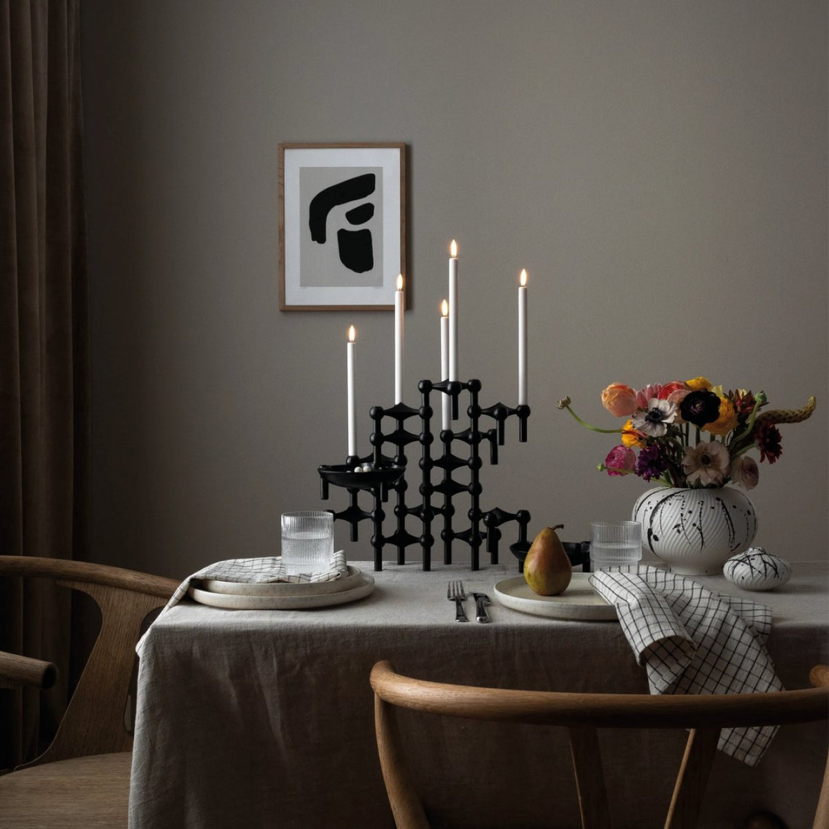 STOFF Nagel kandelaar set met 3 kandelaars - SuperMatique