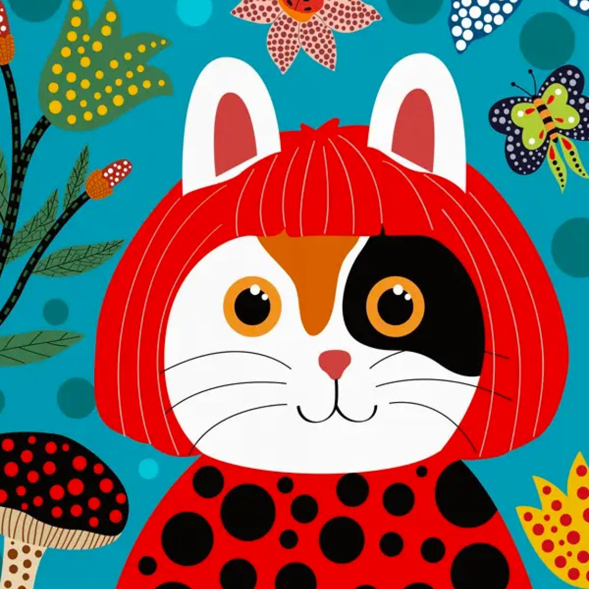 'Yayoi Kusama' Kusameow theedoek - SuperMatique